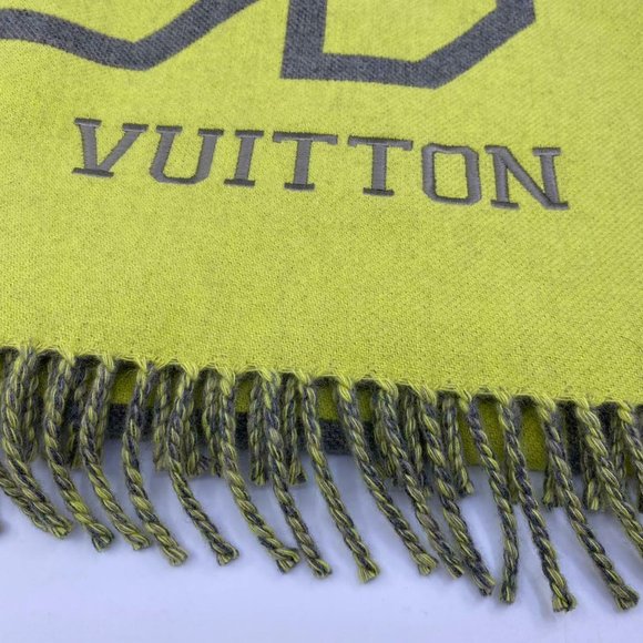 New Louis Vuitton Wool Cashmere Fluo City Scarf - Picture 10 of 11
